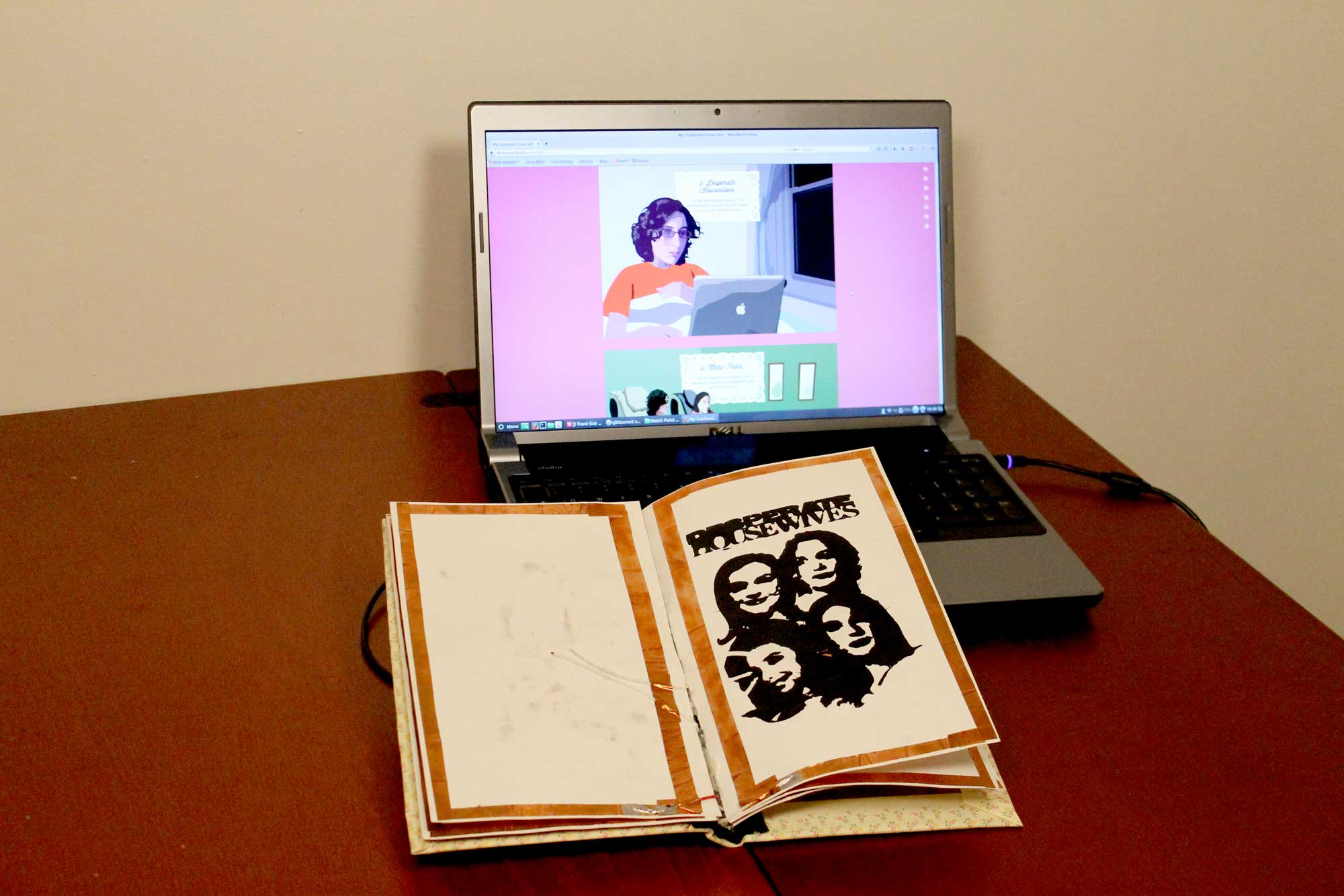Ariel Cotton UI UX Design Physical Computing My Subdued Inner Girl Feminism Webcomic Conductive Ink Book
