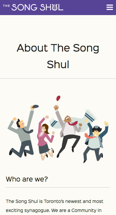 Ariel Cotton visual web identity logo design front-end web development the song shul responsive