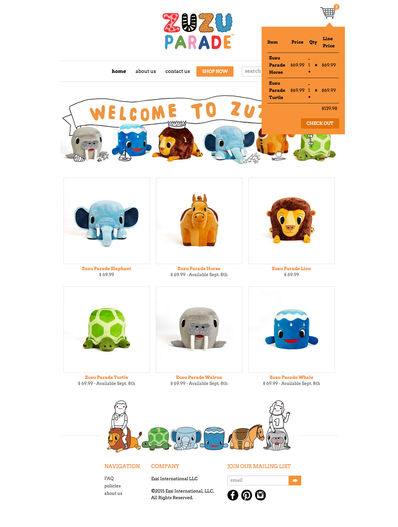 Ariel Cotton UI UX Design Zuzu Parade Toy Animal Stools Ezzi Ecommerce Shopify