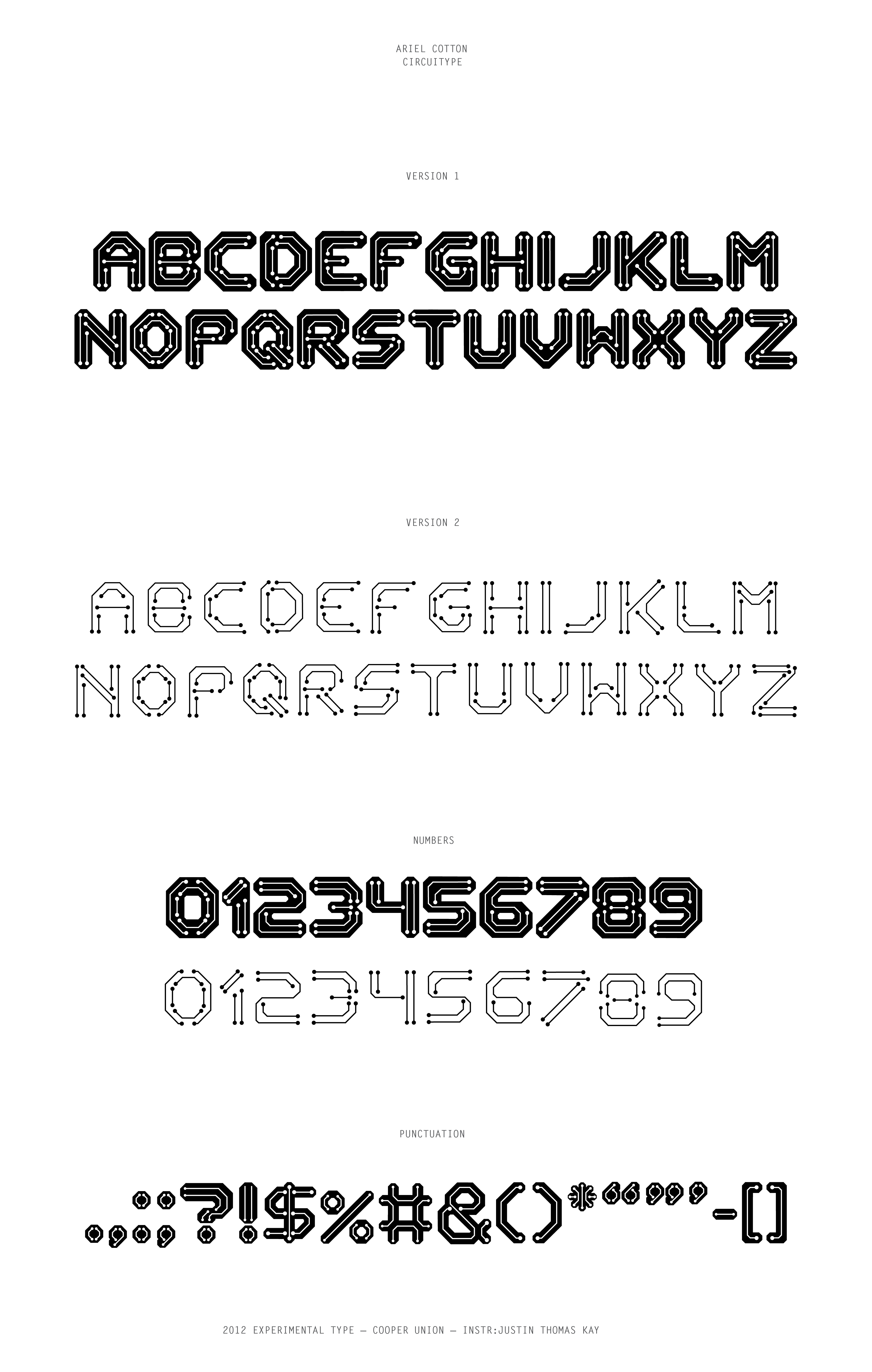 Ariel Cotton Visual Design Experimental Typography Circuit Type